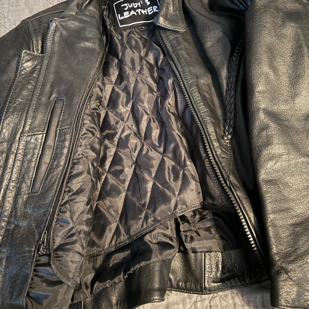 Black leather jacket